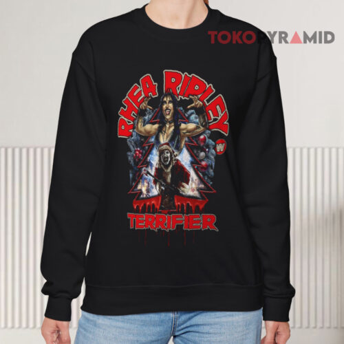 Rhea Ripley Bloody Christmas Tree Black Sweatshirt