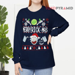 Rick And Morty Merry Swiftmas Merry Rickmas Ugly Christmas Long sleeved
