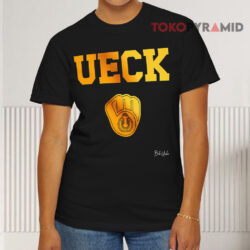 Rip Bob Uecker Mr Baseball Milwaukee Brewers Logo Black T shirt