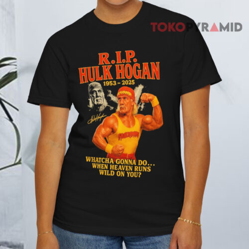 Rip Hulk Hogan Vintage 2025 Signature Black T shirt Rip Hulk Hogan Vintage 2025 Signature Black T shirt
