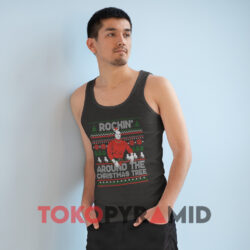 Rockin' Around The Christmas Tree Ugly Sweatshirt 3 Rockin' Around The Christmas Tree Ugly Dark Grey Tank Top