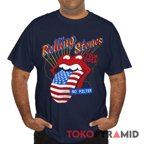 Rolling Stones No Filter Tour 2019 2 sided Rare Shirt Front