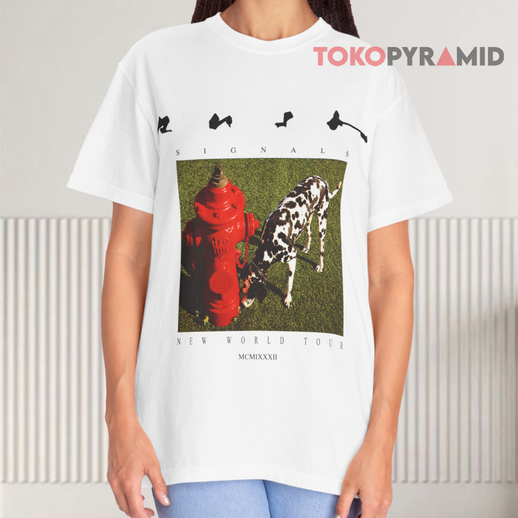 Rush Signals New World Tour White T shirt Rush Signals New World Tour White T shirt