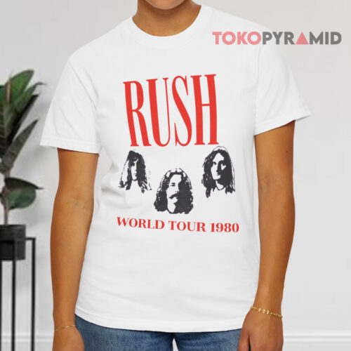 Rush World Tour 1980 Vintage White T shirt