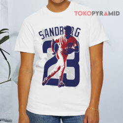 Ryne Sandberg Chicago Cubs 23 Baseball White T shirt