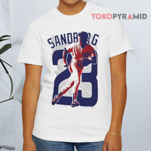 Ryne Sandberg Chicago Cubs 23 Baseball White T shirt Ryne Sandberg Chicago Cubs 23 Baseball White T shirt