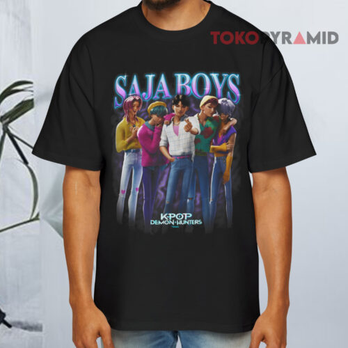 Saja Boys Heartthrob Kpop Demon Hunters Black T shirt Saja Boys Heartthrob Kpop Demon Hunters Black T shirt