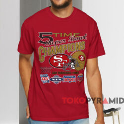 San Francisco 49ers 5 Time Super Bowl Champions T shirt Red T shirt