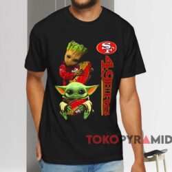 San Francisco 49ers Baby Yoda And Groot T shirt Black T shirt