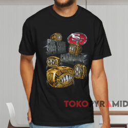 San Francisco 49ers Five Time Super Bowl Champions T shirt Black T shirt