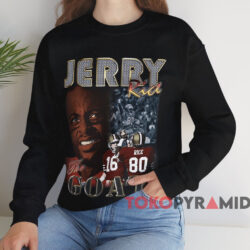 San Francisco 49ers Jerry Rice The Goat T-shirt 3 San Francisco 49ers Jerry Rice The Goat T shirt Black Sweatshirt