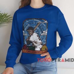San Francisco Giants Willie Mays Art Shirt Blue Sweatshirt