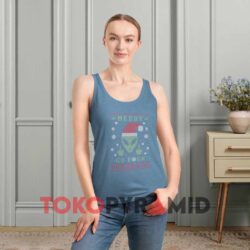 Santa Alien Merry Go Fuck Yourself Christmas Sweatshirt 4 Santa Alien Merry Go Fuck Yourself Christmas Blue Tank Top
