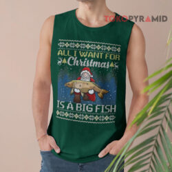 Santa All I Want For Christmas Is A Big Fish Ugly Christmas Tank Top