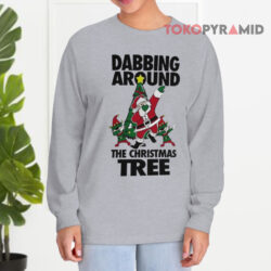 Santa And Elf Dabbing Around The Christmas Tree Long sleeved