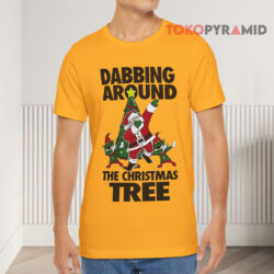 Santa And Elf Dabbing Around The Christmas Tree Sweatshirt 2 Santa And Elf Dabbing Around The Christmas Tree T shirt