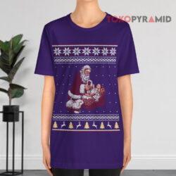 Santa Claus And Baby Jesus Nativity Manger Christmas Sweatshirt 2 Santa Claus And Baby Jesus Nativity Manger Christmas T shirt