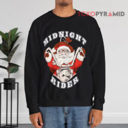 Santa Claus Biker Vintage 90s Midnight Rider Christmas Motorcycle Sweatshirt 4 Santa Claus Biker Vintage 90s Midnight Rider Christmas Motorcycle Black Sweatshirt