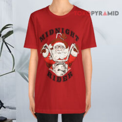 Santa Claus Biker Vintage 90s Midnight Rider Christmas Motorcycle T shirt