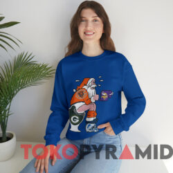 Santa Claus Chicago Bears Toilet Christmas T shirt Blue Sweatshirt