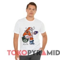 Santa Claus Chicago Bears Toilet Christmas T shirt White T shirt