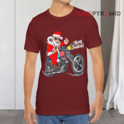 Santa Claus Christmas Usa Biker Motorcycle Motorbike Gift T shirt