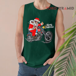 Santa Claus Christmas Usa Biker Motorcycle Motorbike Gift Tank Top