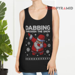 Santa Claus Dabbing Through The Snow Ugly Christmas Tank Top