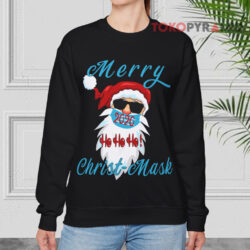 Santa Claus Ho Ho Ho Merry Christ mask Black Sweatshirt
