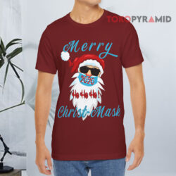Santa Claus Ho Ho Ho Merry Christ mask T shirt