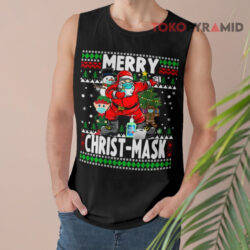 Santa Dabbing Christ-Mask Light Sweatshirt 3 Santa Dabbing Christ mask Light Tank Top