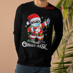 Santa Dabbing Merry Christ-Mask Quarantine Sweatshirt 4 Santa Dabbing Merry Christ mask Quarantine Long sleeved