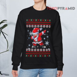 Santa Dabbing Ugly Christmas Sweatshirt 4 Santa Dabbing Ugly Christmas Black Sweatshirt