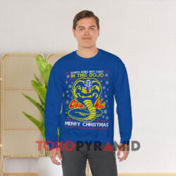 Santa Does Not Exist In This Dojo Cobra Ugly Christmas Blue Sweatshirt