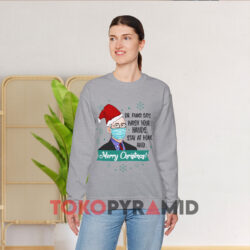 Santa Dr Fauci Merry Christmas Grey Sweatshirt