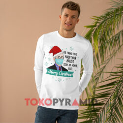 Santa Dr Fauci Merry Christmas White Long sleeved