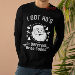 Santa I Got Ho's In Different Area Codes Ugly Christmas Sweatshirt 4 Santa I Got Ho's In Different Area Codes Ugly Christmas Long sleeved