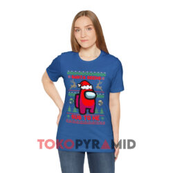 Santa Seems Sus To Me Christmas Blue T shirt