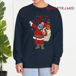Santa Wearing Mask Quarantine Christmas Long sleeved