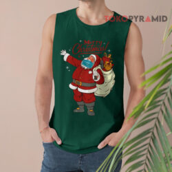 Santa Wearing Mask Quarantine Christmas Tank Top