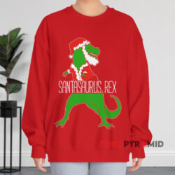 Santasaurus Rex Ugly Christmas Red Sweatshirt