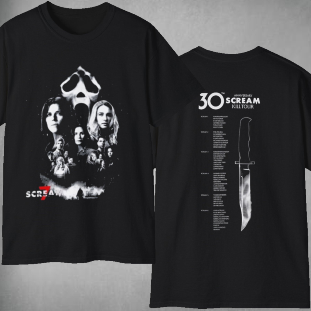 Scream 7 30th Anniversary Of Scream Kill Tour 2026 T shirt Scream 7 30th Anniversary Of Scream Kill Tour 2026 T shirt
