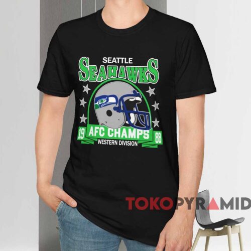 Seattle Seahawks 1988 Afc Champs Western Division Shirt Black T shirt