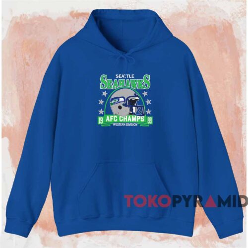 Seattle Seahawks 1988 Afc Champs Western Division Shirt Blue Hoodie