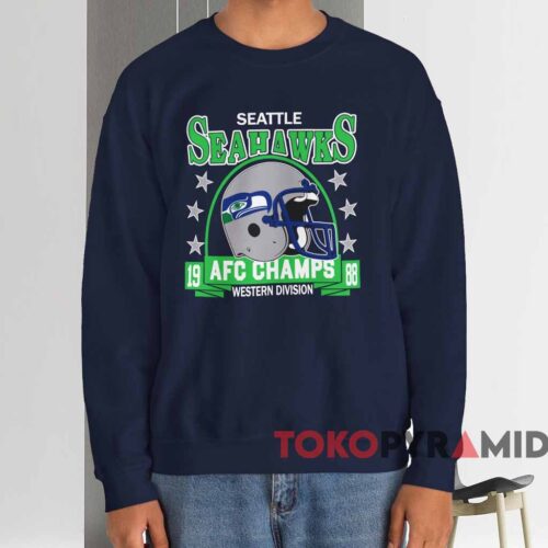 Seattle Seahawks 1988 Afc Champs Western Division Shirt Navy Sweatshirt