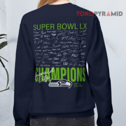 Seattle Seahawks Autograph Signing Super Bowl Lx Champions Sweatshirt Back