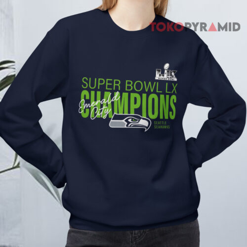 Seattle Seahawks Autograph Signing Super Bowl Lx Champions Sweatshirt Front
