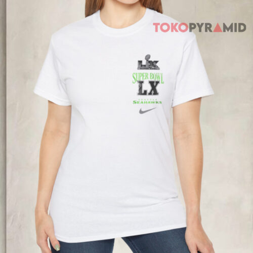 Seattle Seahawks Emerald City Football Super Bowl Lx Champions T shirt Front