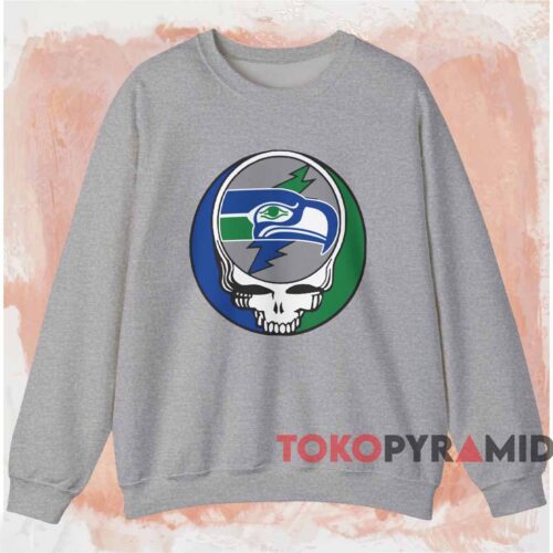Seattle Seahawks Grateful Dead Shirt Grey Sweatshirt