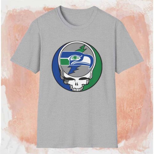 Seattle Seahawks Grateful Dead Shirt Grey T shirt